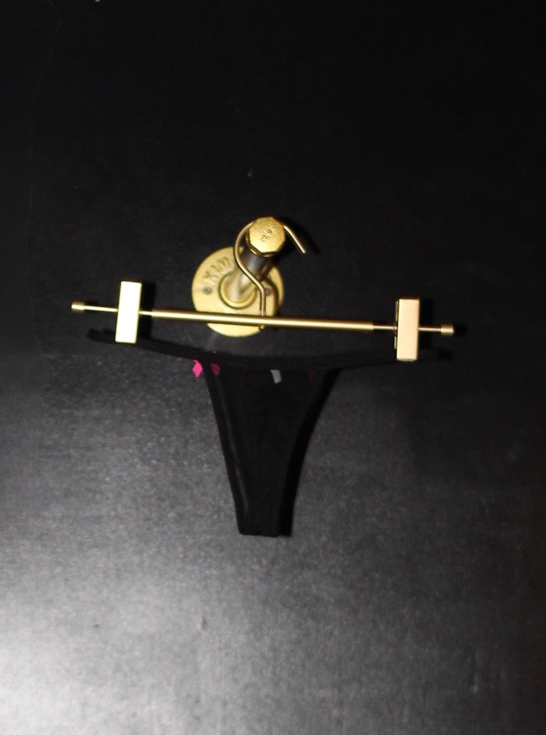 Fantasy Girl Thong luxury black thong with pink bows by Caprina XO

